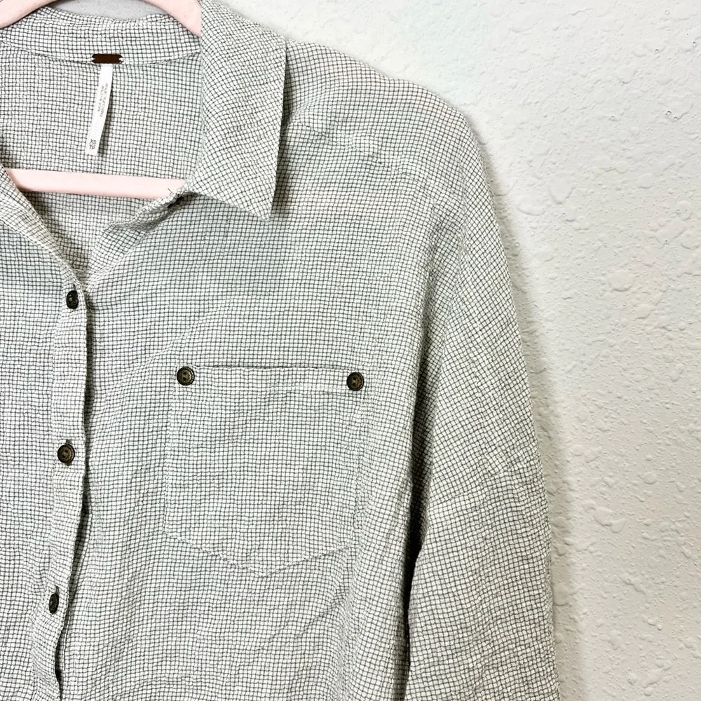 Free People Love Her Madly Puckered Checked Size Extra Small XS - Picture 8 of 10